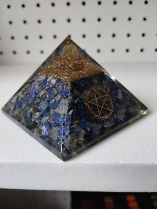 Lapis Lazuli Pentagram Orgonite Pyramid 3"