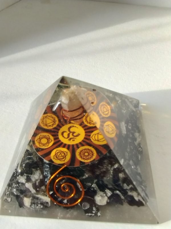 Black Tourmaline 3" Orgonite Pyramid - Image 2