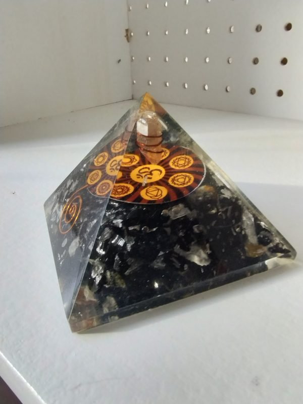 Black Tourmaline 3" Orgonite Pyramid - Image 6