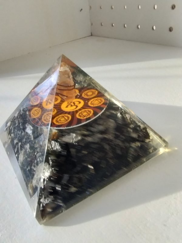 Black Tourmaline 3" Orgonite Pyramid - Image 7