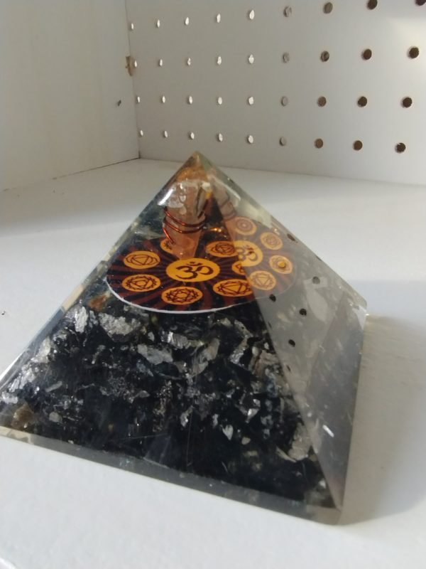 Black Tourmaline 3" Orgonite Pyramid - Image 4