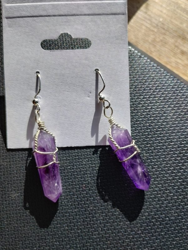 amethyst point earrings