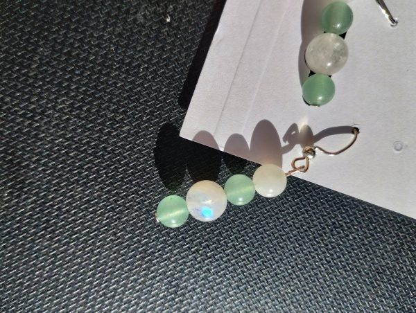 Moonstone & Aventurine earrings