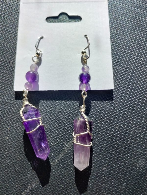 amethyst point earrings