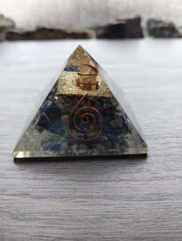 Lapis Lazuli 2.5" Orgonite Pyramid - Image 2