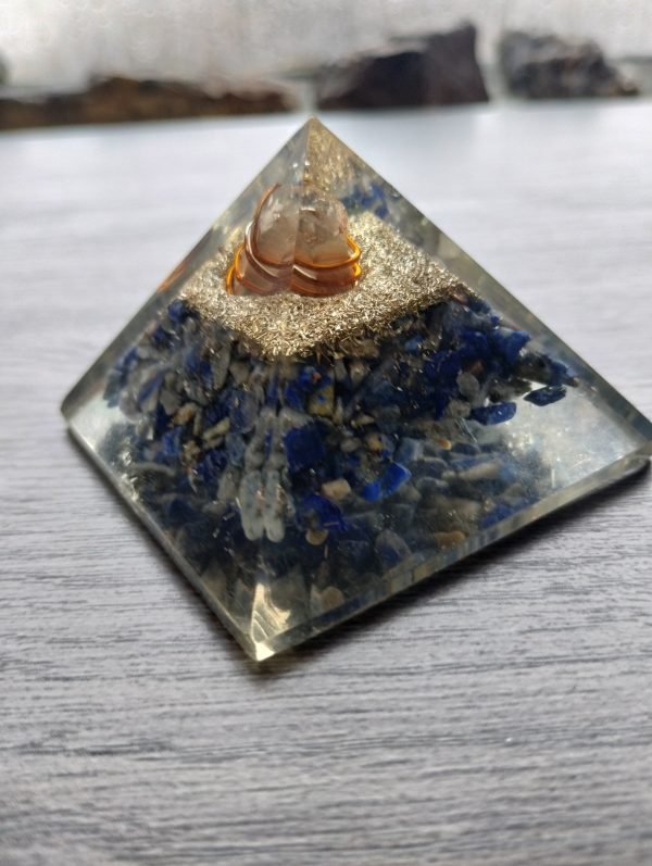 Lapis Lazuli 2.5" Orgonite Pyramid - Image 4