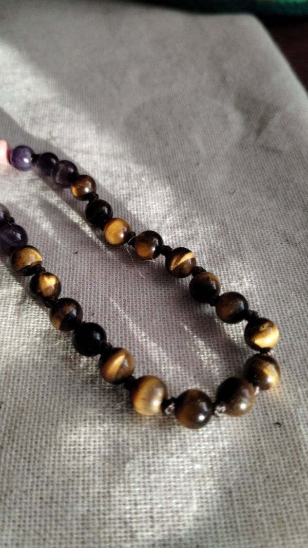 Tigers Eye, Amethyst 1/4 Mala 6mm - Image 3