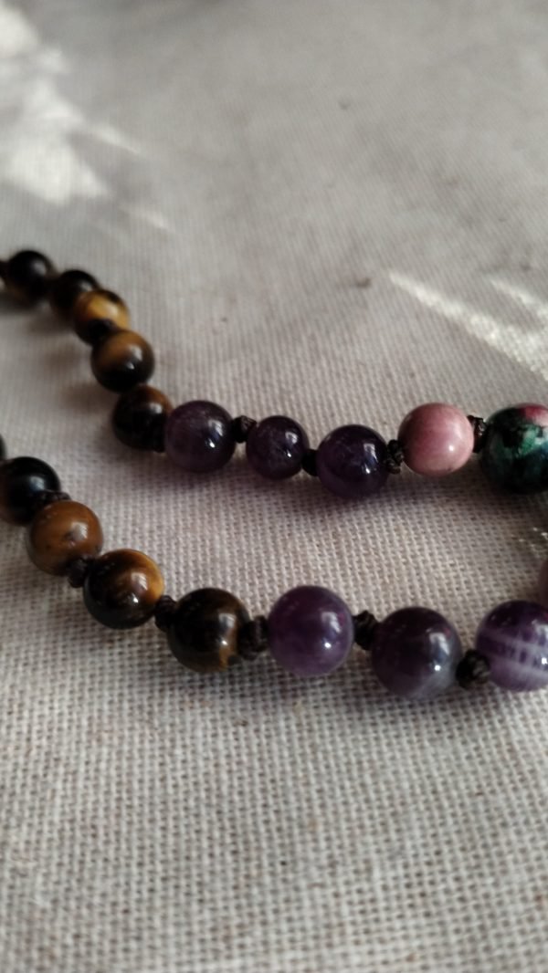 Tigers Eye, Amethyst 1/4 Mala 6mm - Image 6