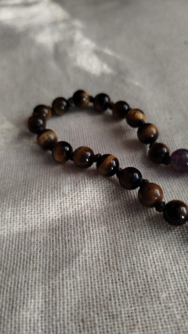 Tigers Eye, Amethyst 1/4 Mala 6mm - Image 4