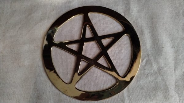 6" Brass Star Pentagraph Altar Tile Copy